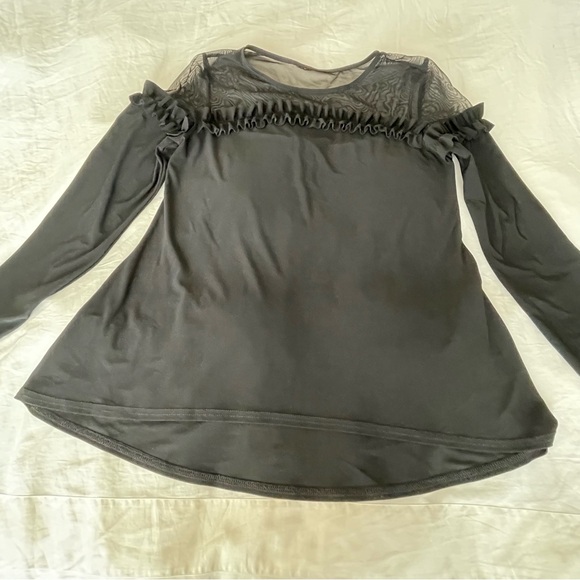 Joseph Ribkoff Black Ruffle Mesh Blouse - Picture 11 of 12